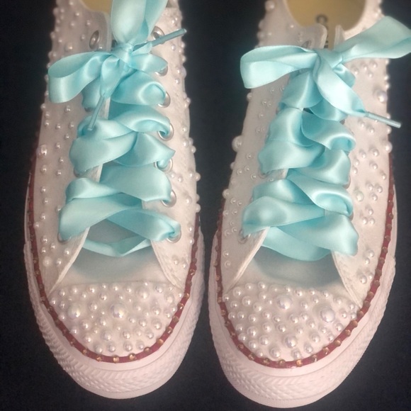 Bling Pearl Converse (Mint) - Picture 6 of 11
